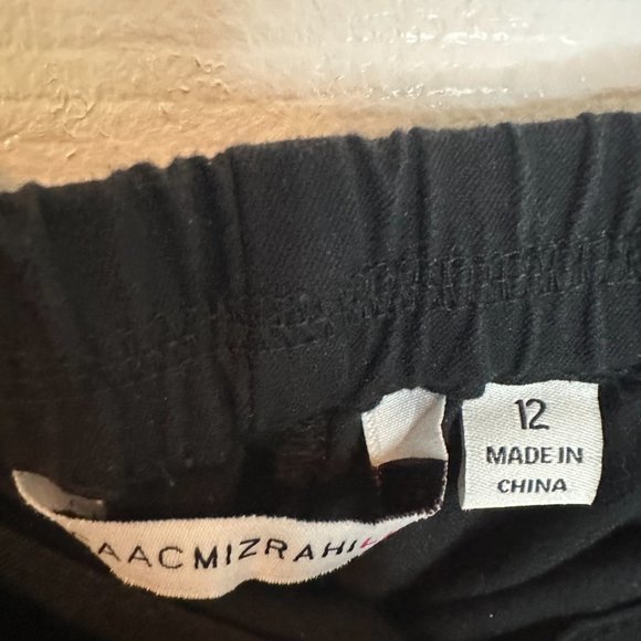 A255544‎ Black 12 Isaac Mizrahi Live! Regular 24/7 Stretch Pull-On Ankle Pants - Picture 3 of 4